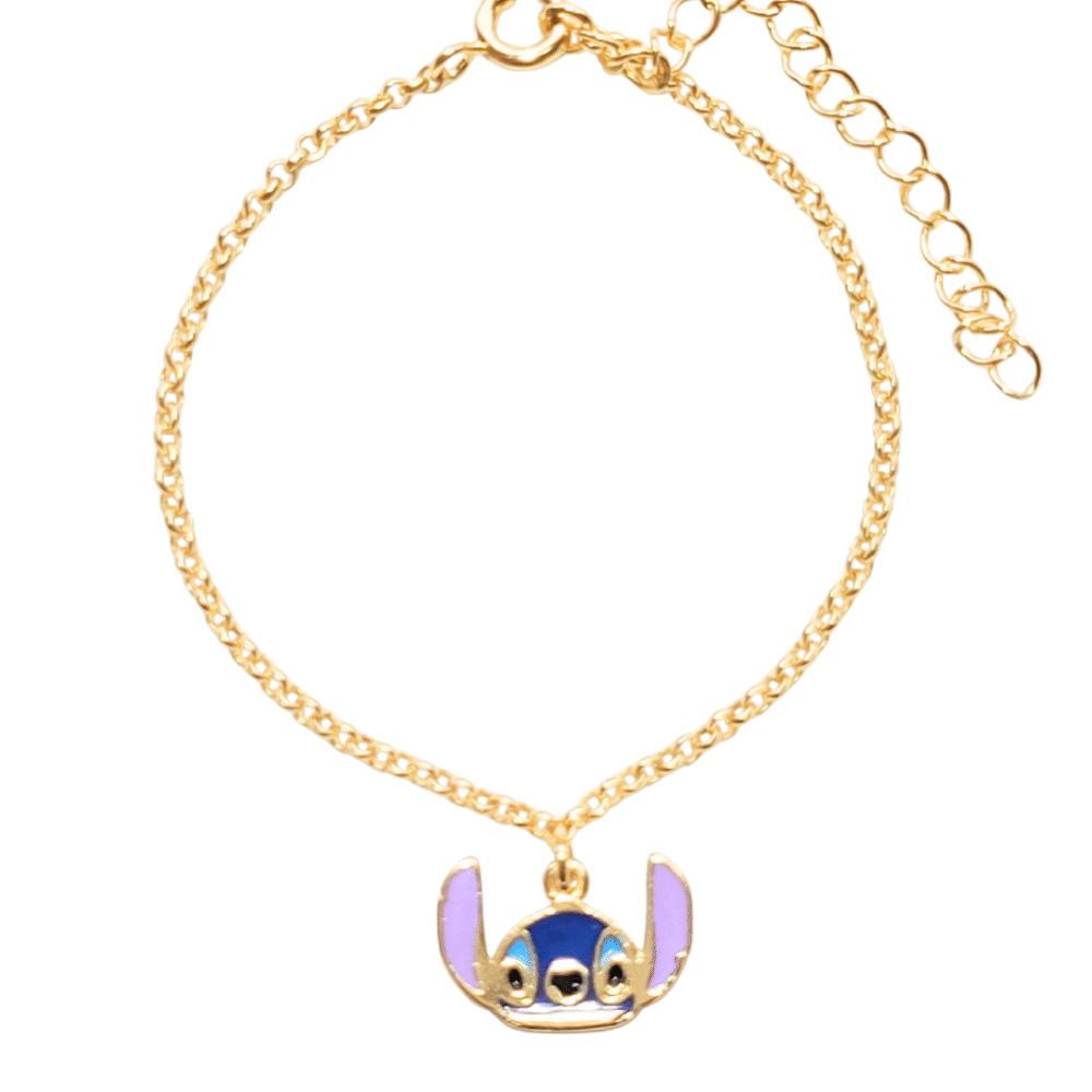 Pulseira pingente esmaltado banho ouro 18k