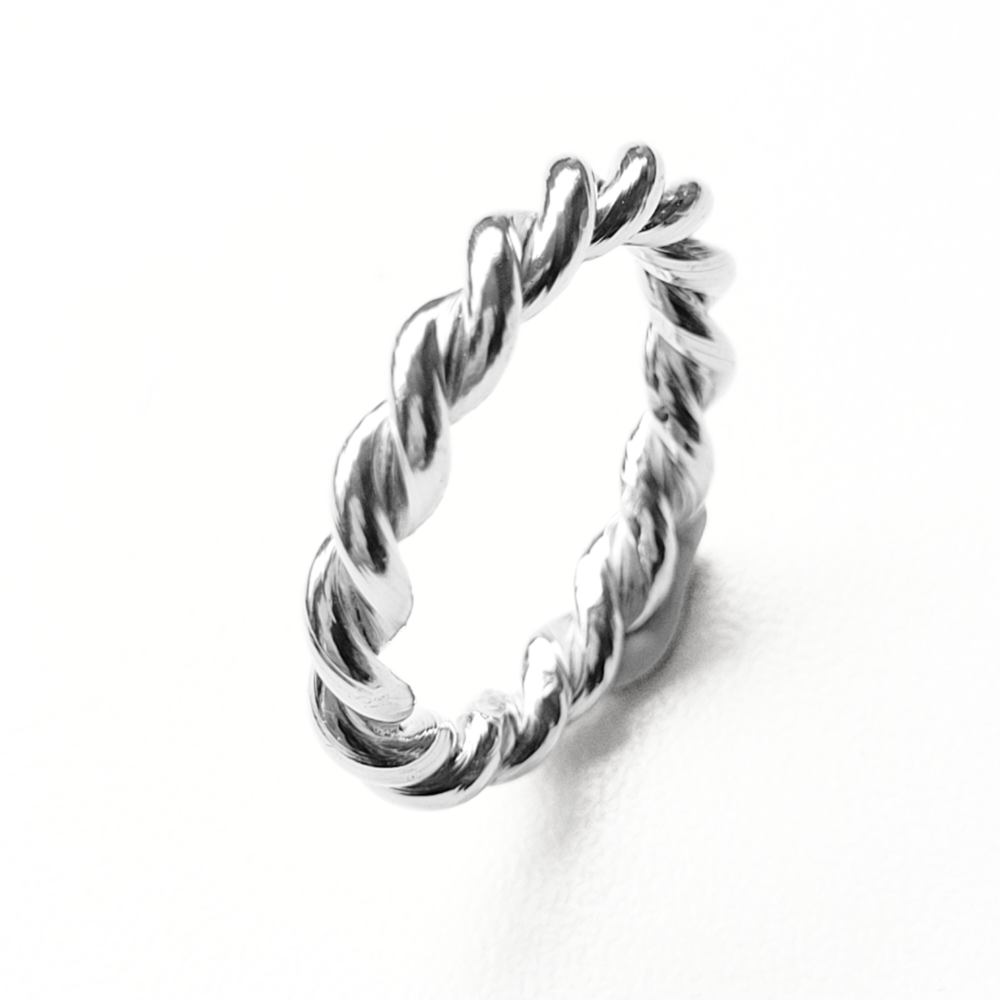 Aliança torçade prata 950