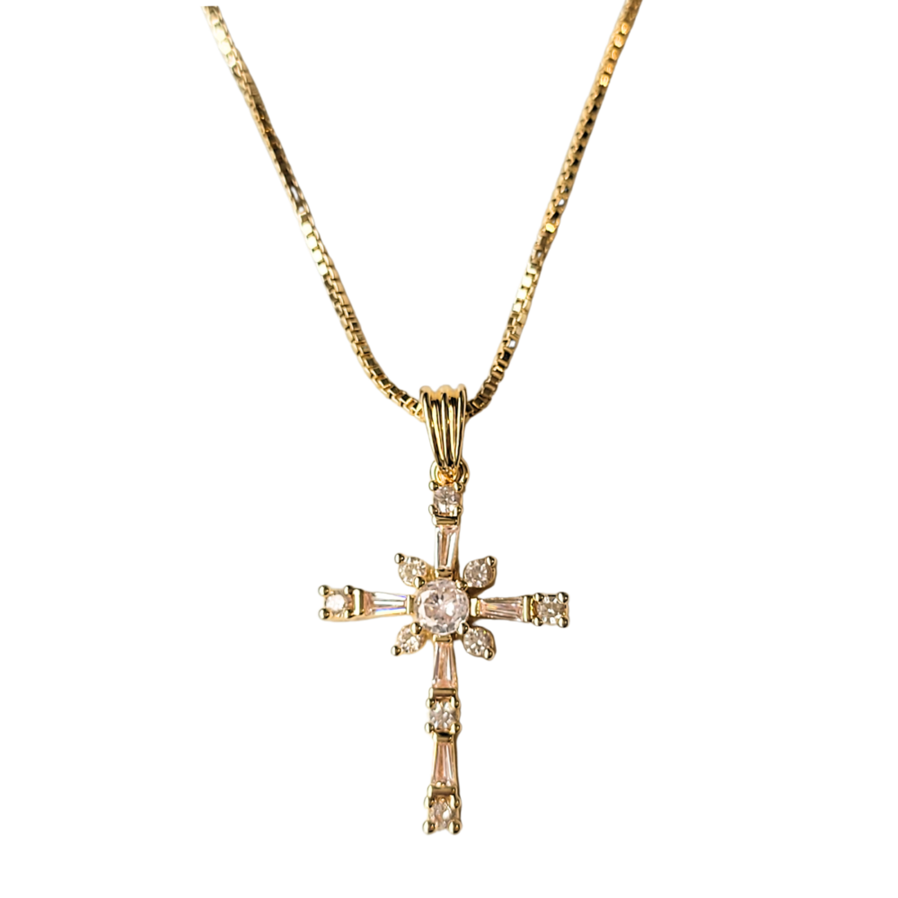 Colar cruz esplendor banho ouro 18k