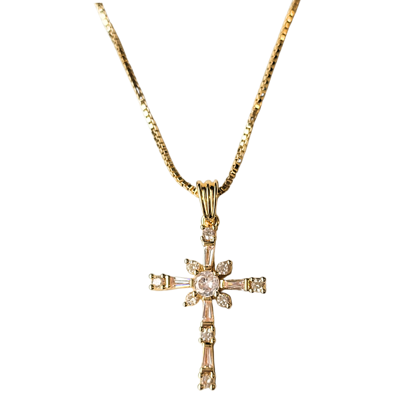 Colar cruz esplendor banho ouro 18k